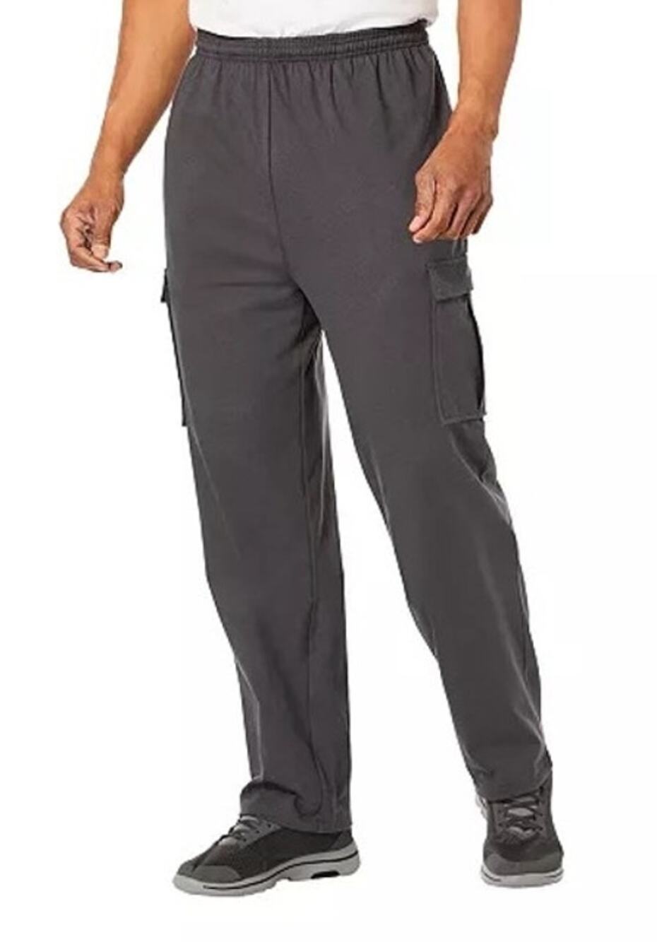 KS Sport Mens Big & Tall Cargo Sweatpants 3XL Short Gray Comfort Lounge Casual
